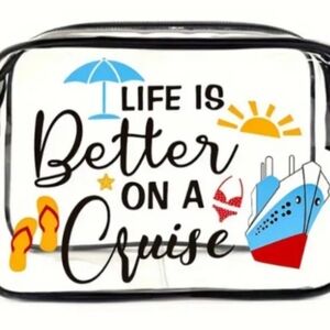Life is Better on a Cruise PVC clear plastic travel Toiletries Bag 🎒 🛳
